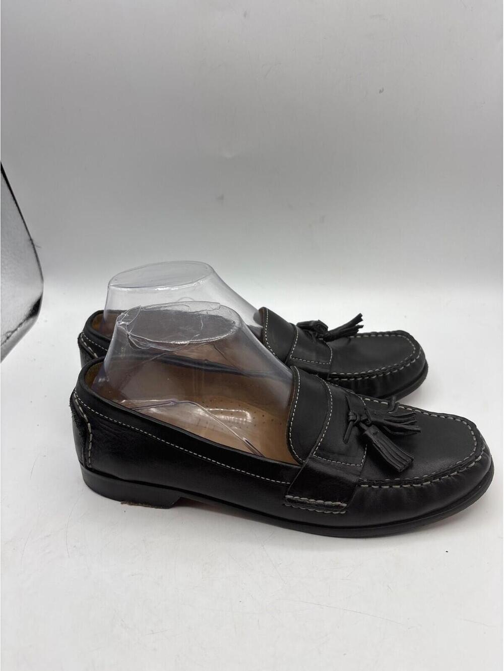 Cole Haan Black Leather Slip On Tassel Loafers Sz 9B womens Loafer
